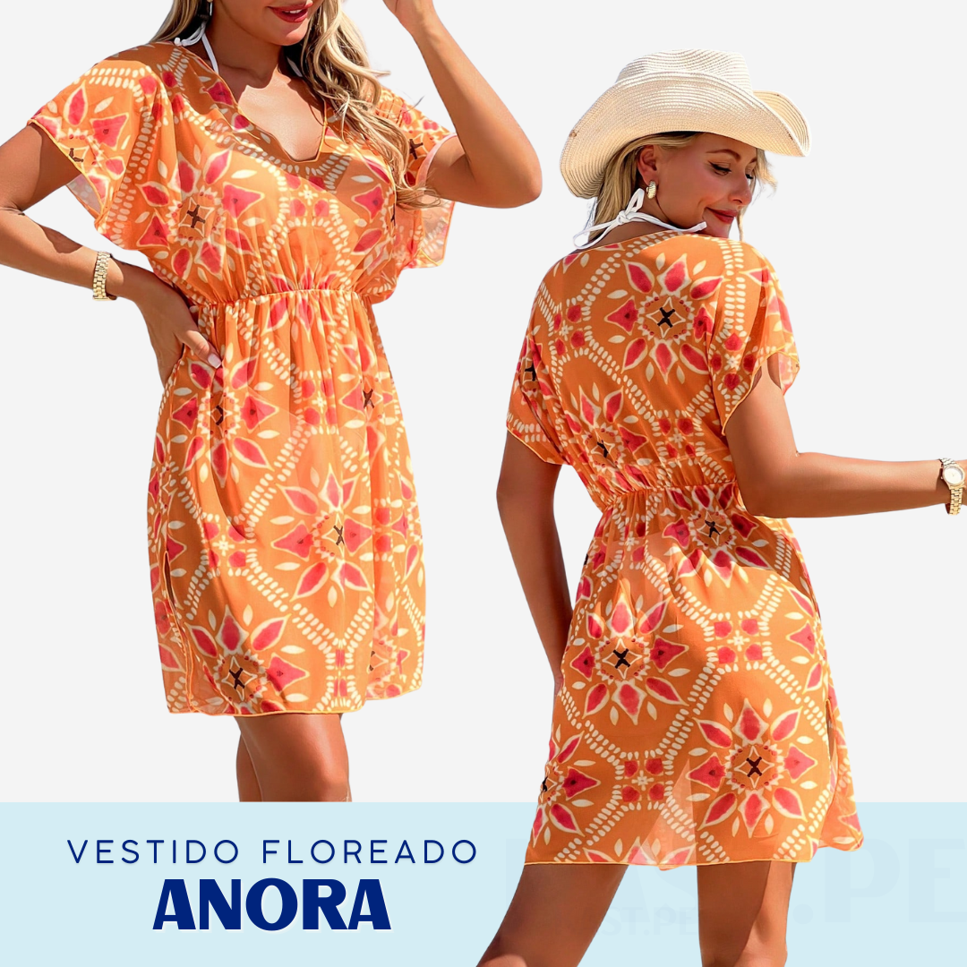 Vestido Anora Floreado en Tonos Cálidos – Talla M