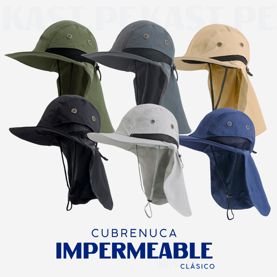 Sombrero Gorro Alta Proteccion Sol Cubre Nuca Impermeable Mesh