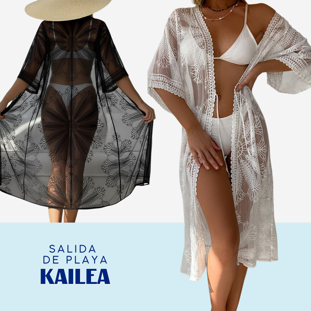 Kimono Salida de Playa Tul Oversize Modelo Kailea