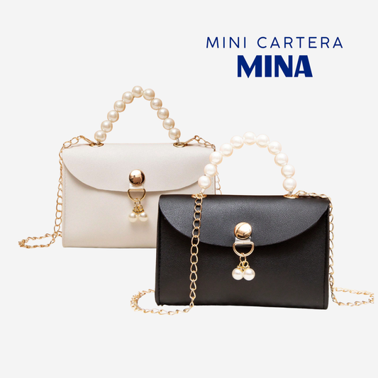 Cartera Casual de cuerina con perlas Mina