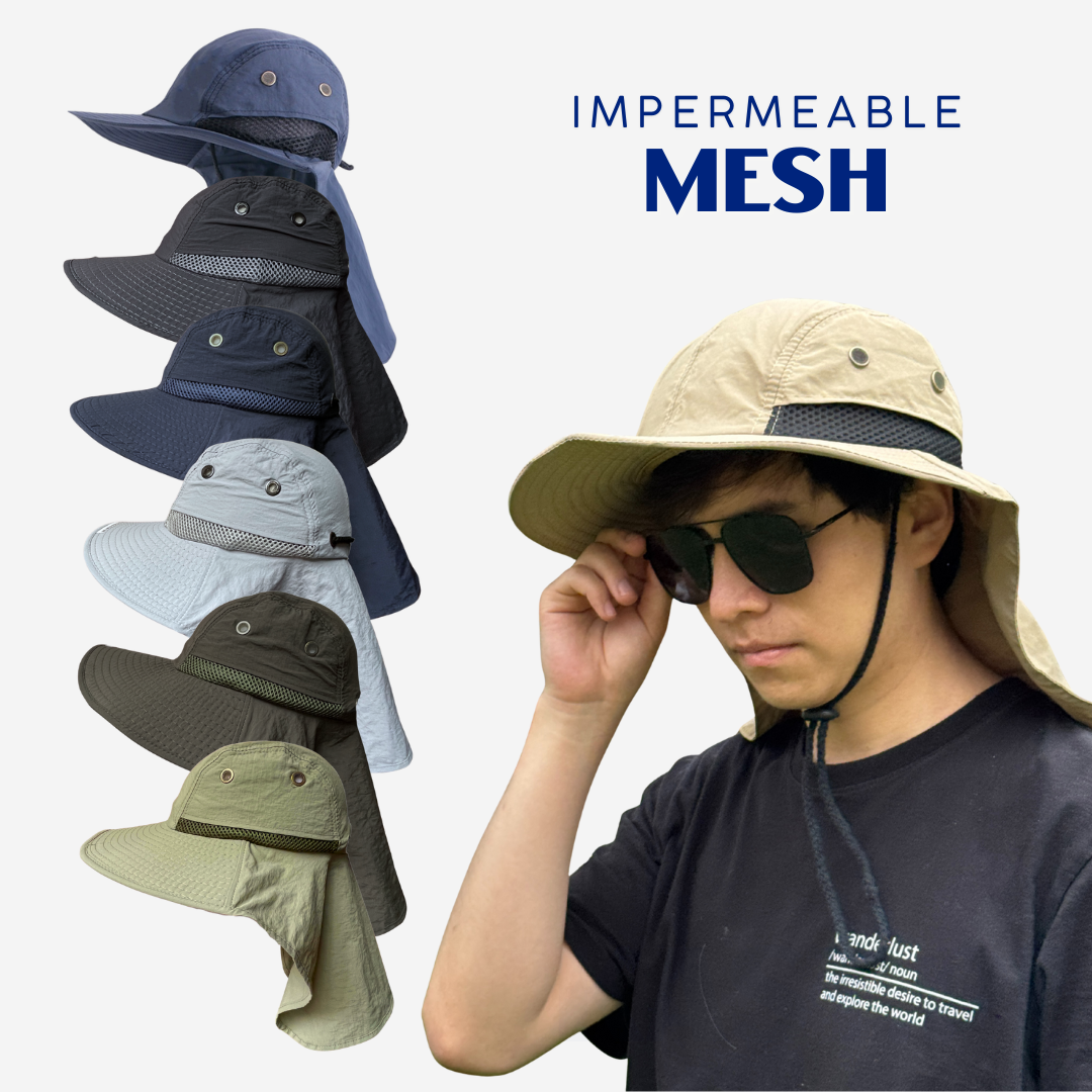 Sombrero Gorro Alta Proteccion Sol Cubre Nuca Impermeable Mesh