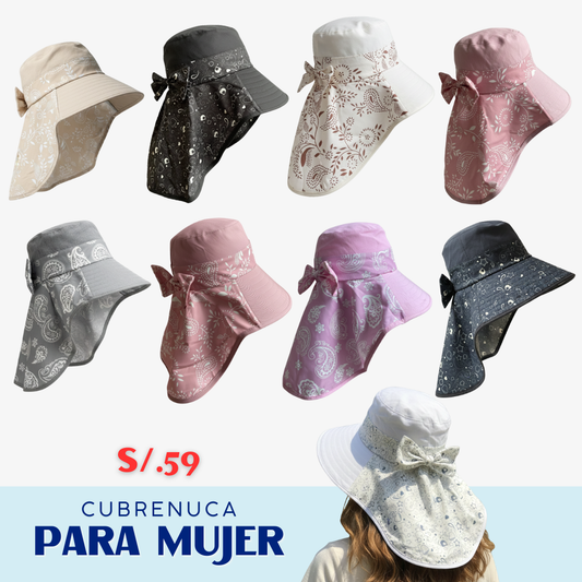 Cubrenuca para Mujer Sombrero de Algodón con diseño