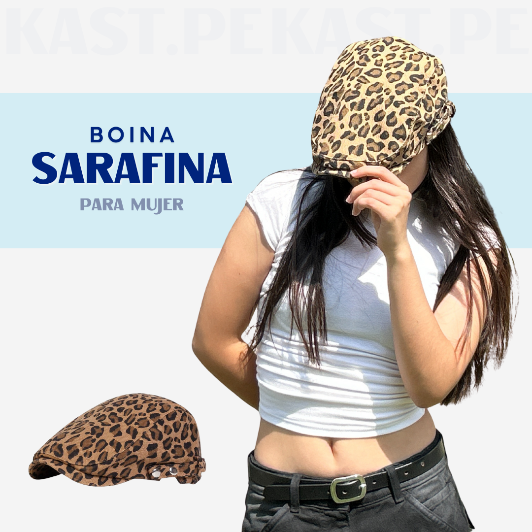 Boina Sarafina Regulable Estampado Animal Print Mujer