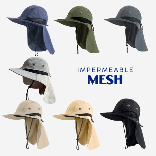 Sombrero Gorro Alta Proteccion Sol Cubre Nuca Impermeable Mesh