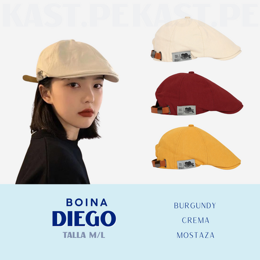 Boina Diego con correa trasera y visera plana - Talla M/L