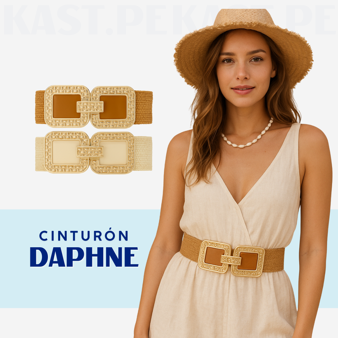 Cinturón elástico Daphne con hebilla dorada