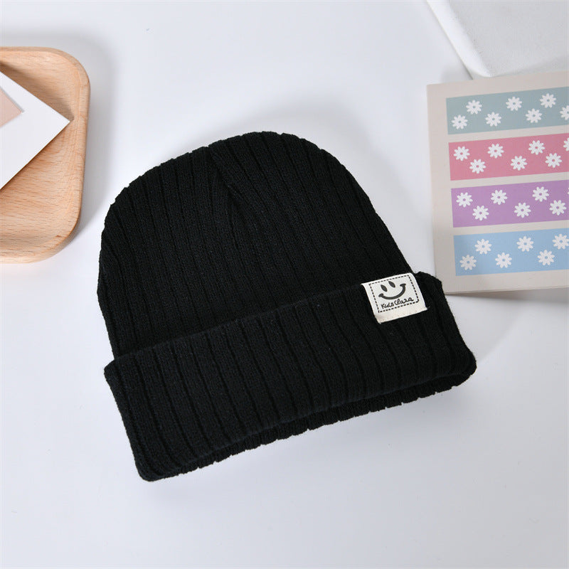 Beanie Cartoons de Lana Suave para Bebés | Negro