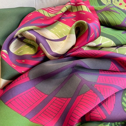 Pashmina Satinada Cuento de Hadas de Seda Satinada diseño exclusivo