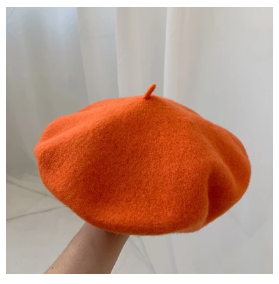 Boina Francesa de lana para Mujer Naranja