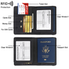 Porta Pasaporte Travel Wallet Modelo RFID BLOCKING -Negro