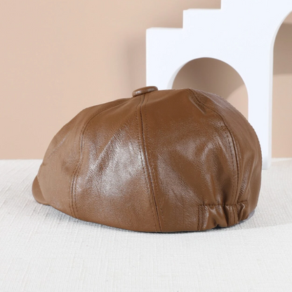 Boina Beck Cuero PU Talla M | Marrón Claro