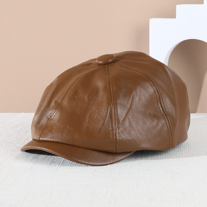 Boina Beck Cuero PU Talla M | Marrón Claro