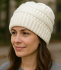 Beanie Mara: Gorro de Lana para Mujer | IVORY