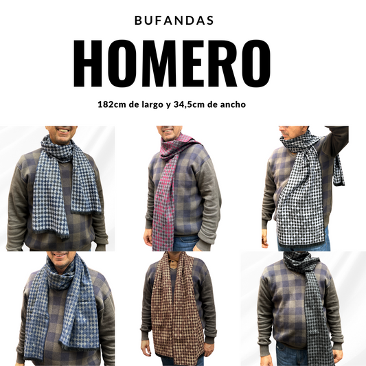 Bufanda Chalina Homero para hombre con diseño geometrico