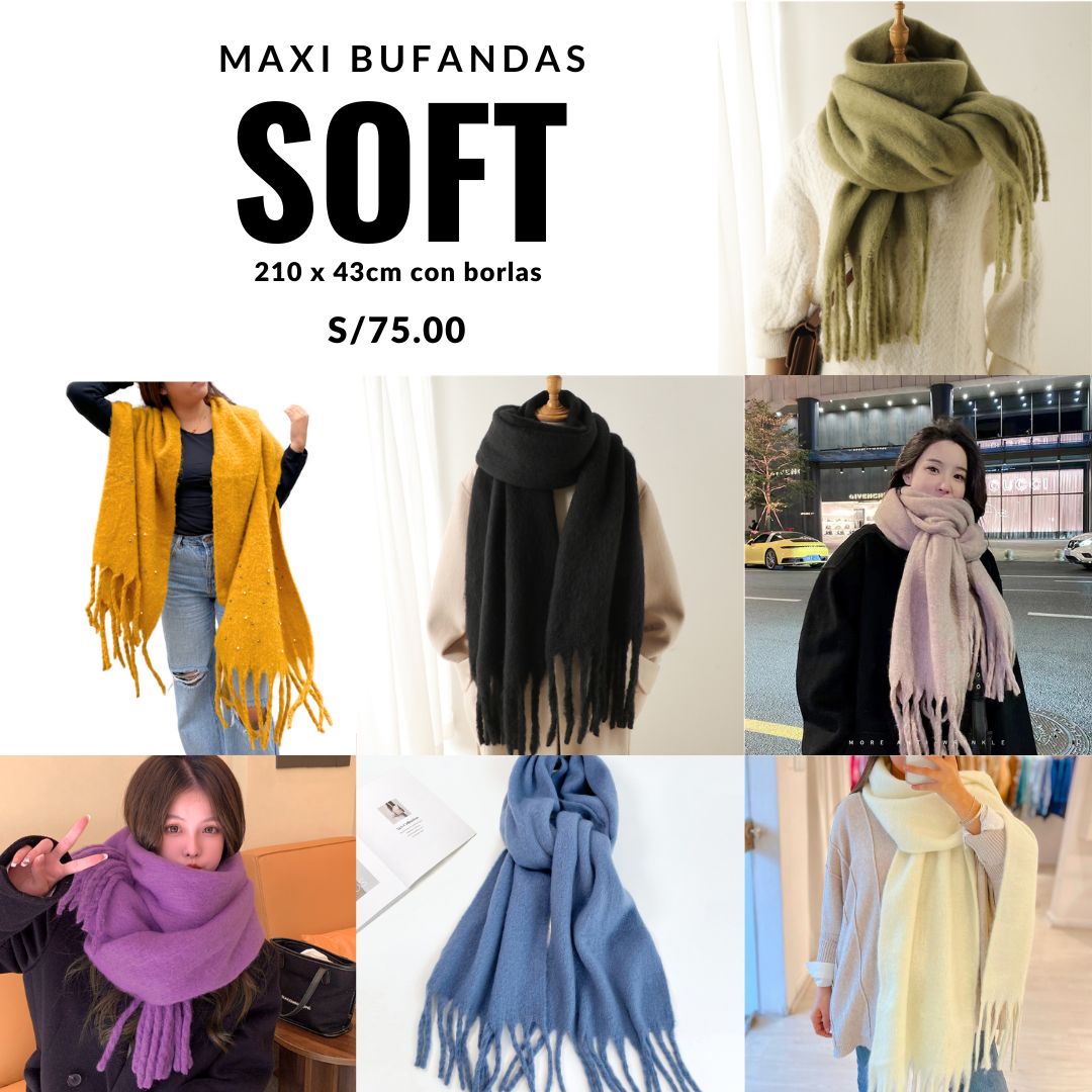 Maxi Bufanda Soft de Tejido ultra suave