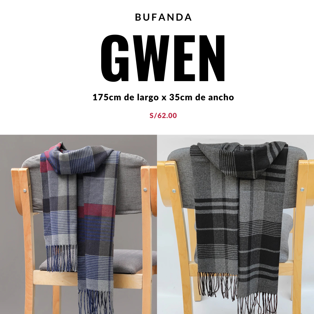 Bufanda Chalina Gwen Unisex con Diseño de Rayas