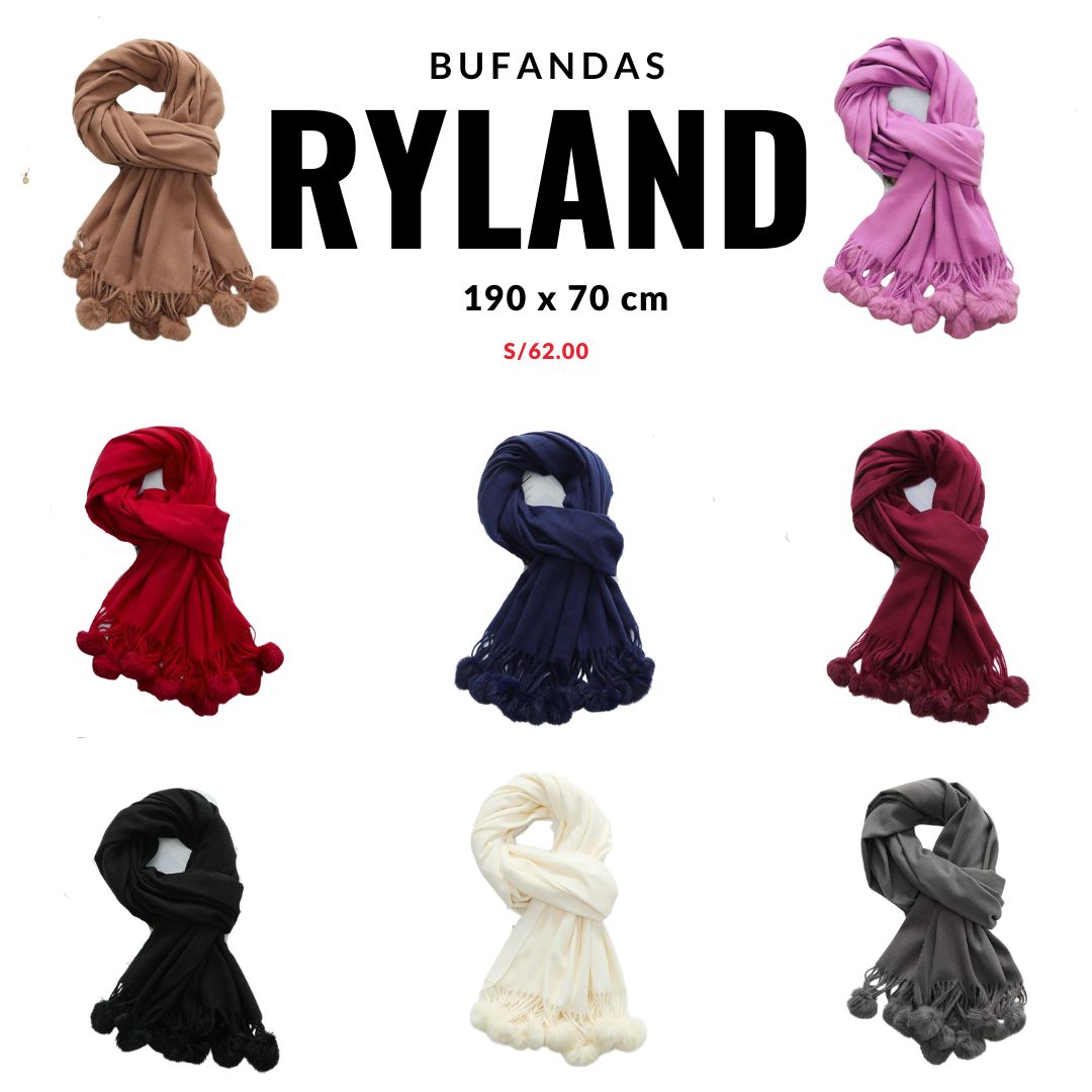 Bufanda Chalina Ryland con pompones
