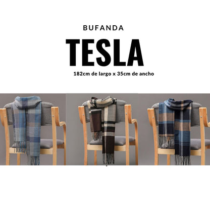 Bufanda Chalina Tesla Unisex con diseño a cuadros
