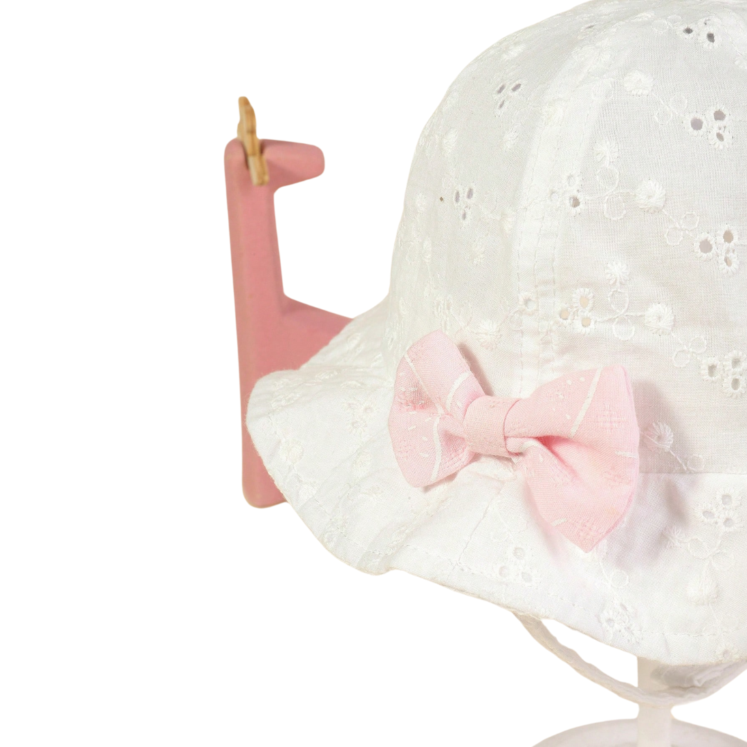 Sombrero Marie con lazo al costado de 48cm: para niñas de 6 meses a 1 año