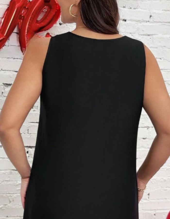 Vestido Siure Negro - Diseño elegante con brillo de Cuello V - Talla M/L