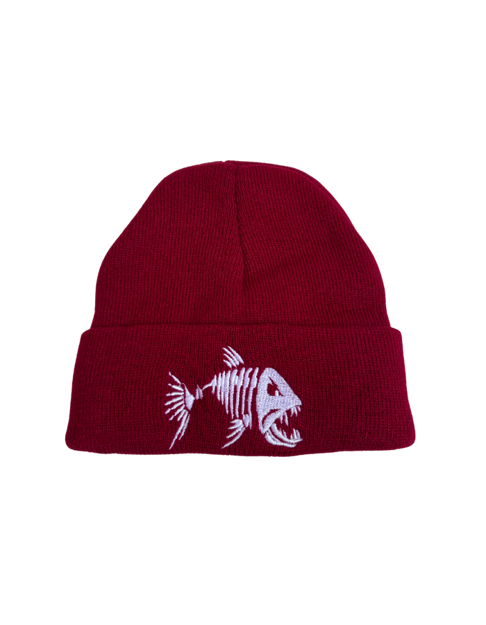 Beanie Pescay Rojo Chullo con diseño de Pescado Diabólico