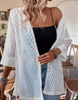 Kimono de Verano Lukin Blanco, Estilo casual con diseño a rayas - Talla L