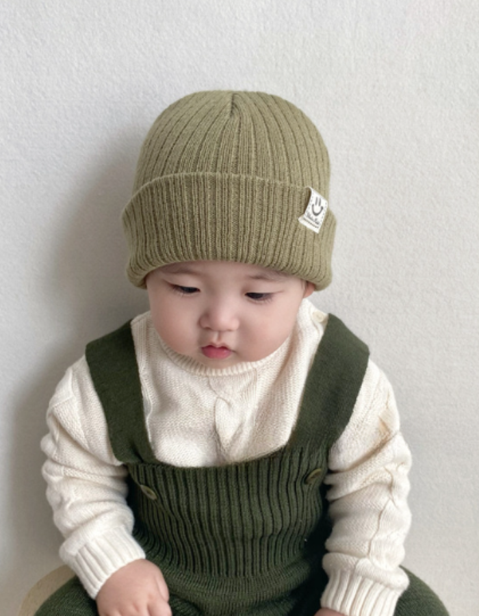 Beanie Cartoons de Lana Suave para Bebés | Verde