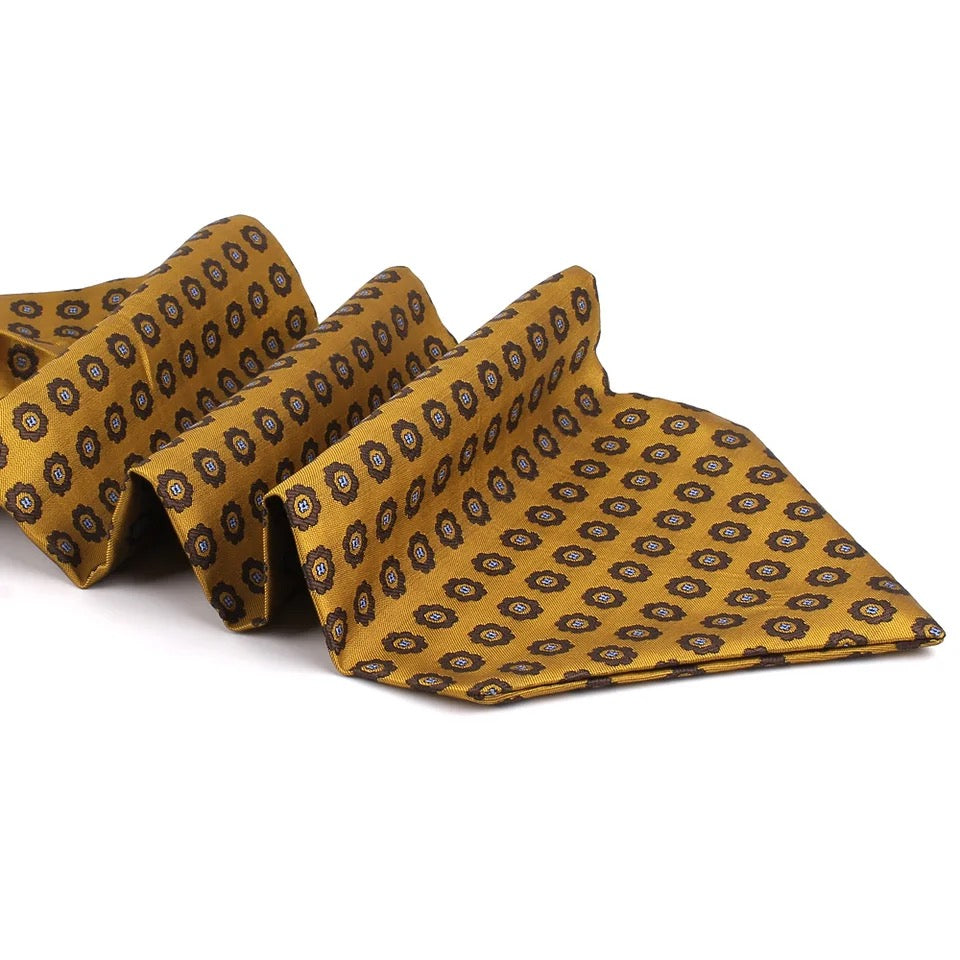 Bufanda Corbata Alan de seda para hombre - Dorado
