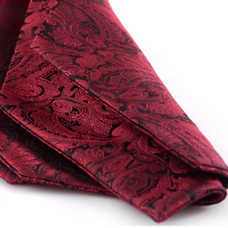 Bufanda Corbata Charles de seda para hombre - Burgundy