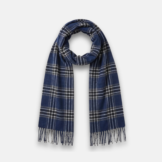 Bufanda multicolor con líneas Finn para hombre | Azul