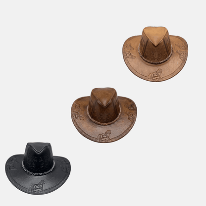 Sombrero Billy Vaquero de Cuero con Diseño