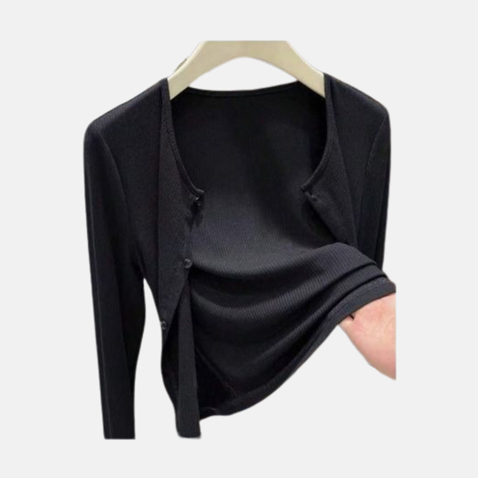 Cardigan mujer con botones Negro Midnight  - Talla M