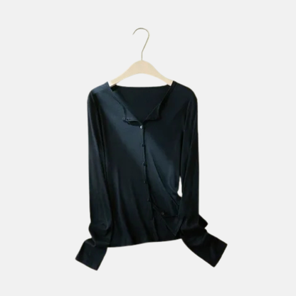 Cardigan mujer con botones Negro Midnight  - Talla M