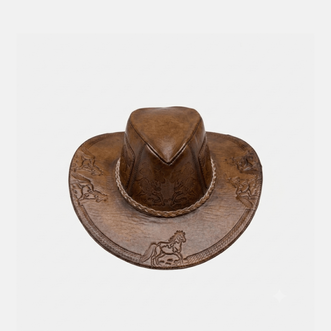 Sombrero Billy Vaquero de Cuero con Diseño