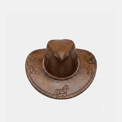 Sombrero Billy Vaquero de Cuero con Diseño