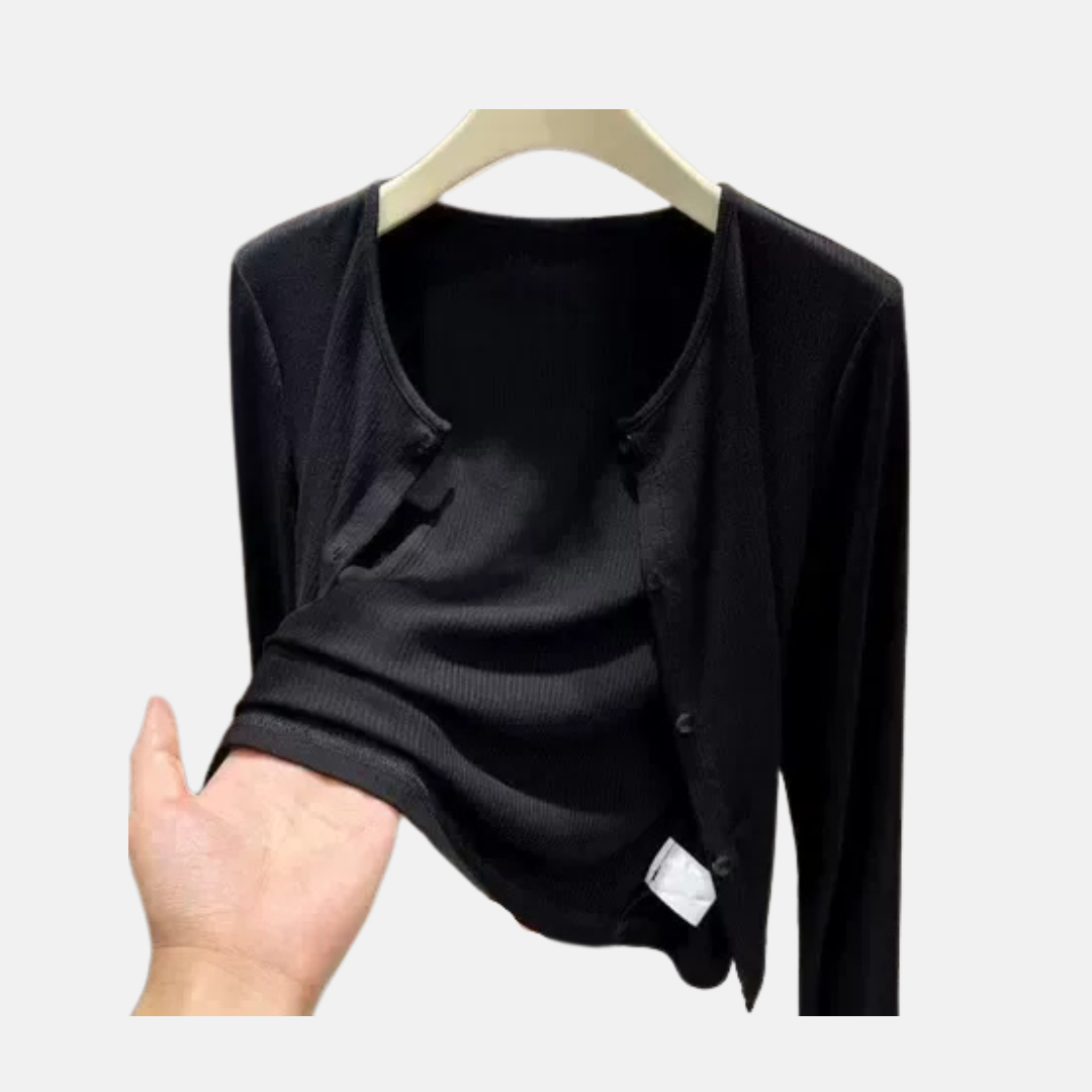 Cardigan mujer con botones Negro Midnight  - Talla M