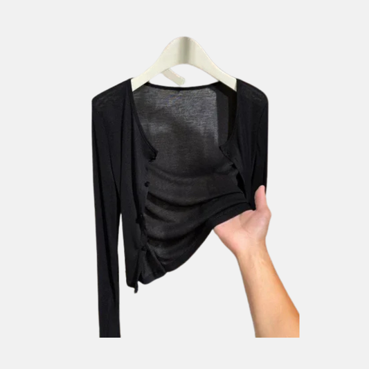 Cardigan mujer con botones Negro Midnight  - Talla M