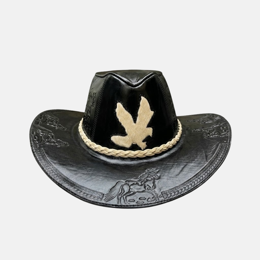 Sombrero Falcon Vaquero de Cuero con Diseño