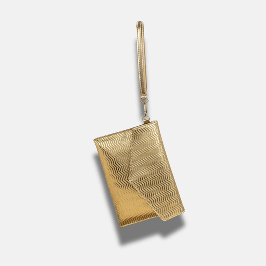 Bolso de mano Clutch Dorado Orix