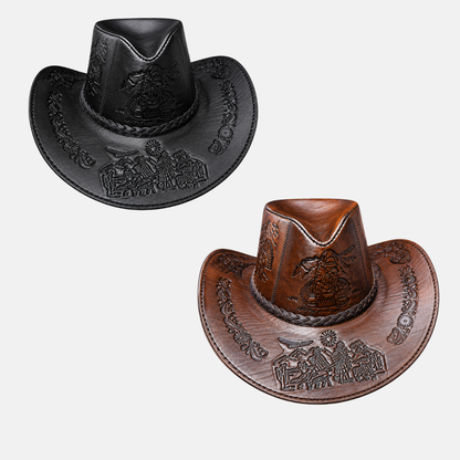 Sombrero Chaski Vaquero de Cuero con Diseño