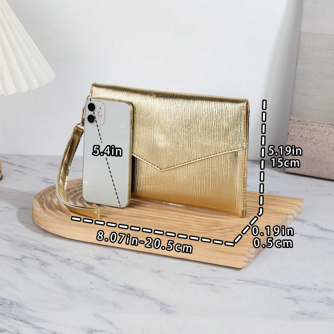 Bolso de mano Clutch Dorado Lumiere