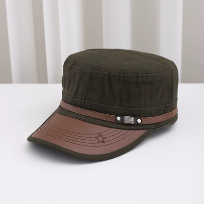 Gorra Carbonera Rafael Regulable con visera en cuero PU | Verde & Marrón