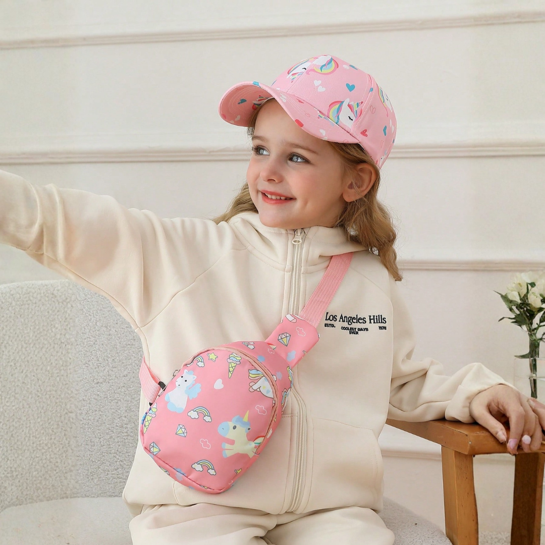 Pack Nubela gorro + mochilita unicornios para niñas 2 a 6+ años
