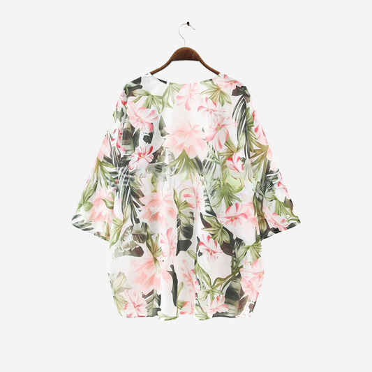 Kimono Gardenia Cardigan con estampado floral - Talla XL