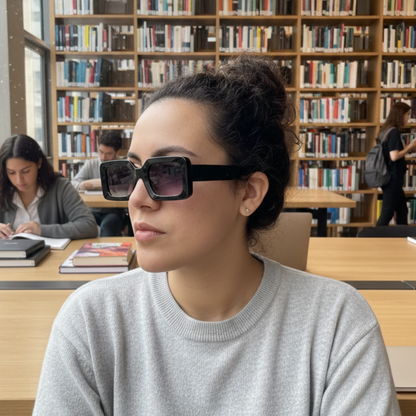 Lentes de Sol Shirley con lunas moradas Gafas + Estuche