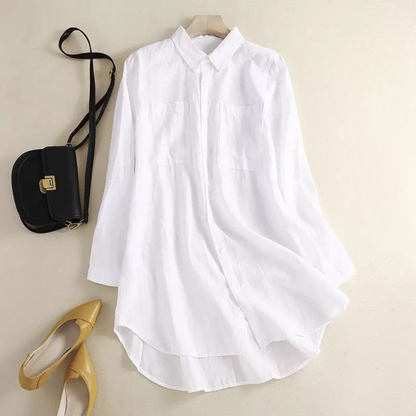 Blusa Salida de Playa Carrie Blanco Manga Larga Talla M/L