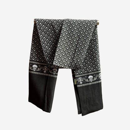 Bufanda Suave Lennin Negro Doble Capa con diseño geometrico