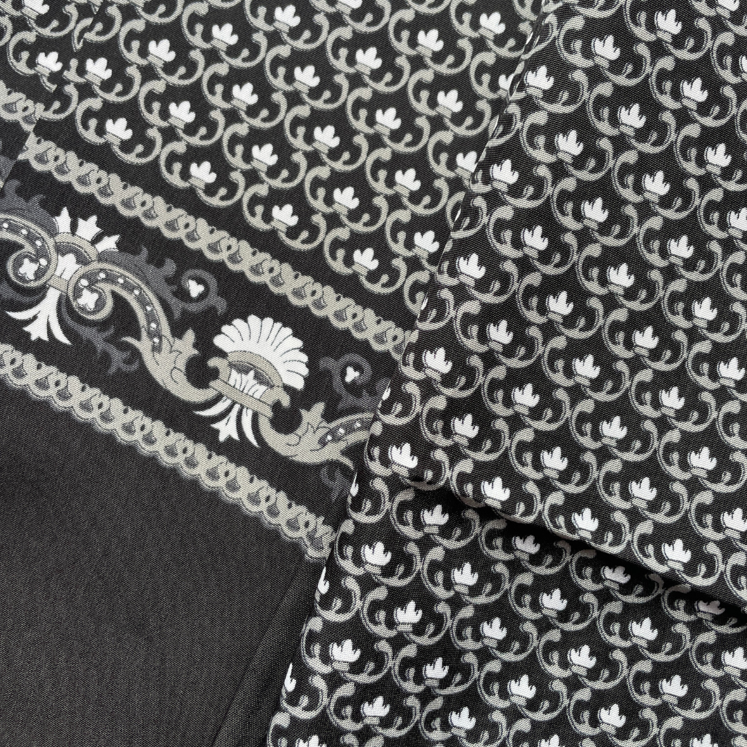 Bufanda Suave Lennin Negro Doble Capa con diseño geometrico