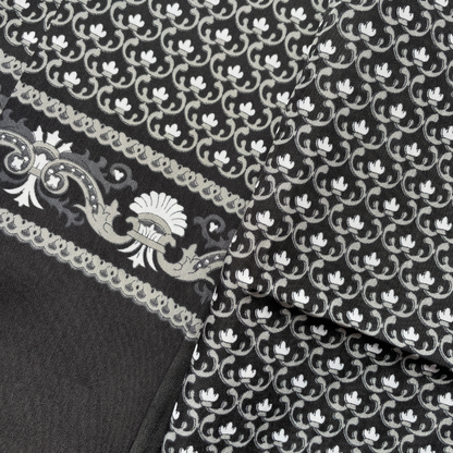 Bufanda Suave Lennin Negro Doble Capa con diseño geometrico