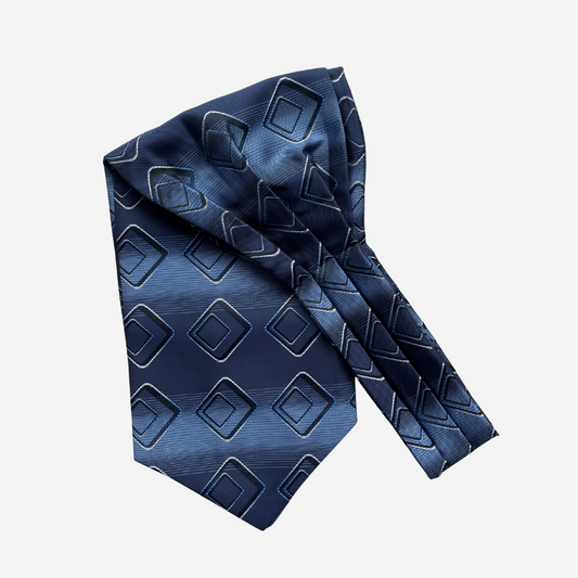 Bufanda Corbata Hugo de seda para hombre - Azul